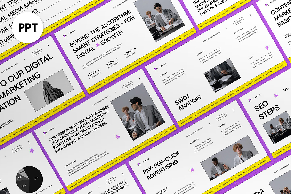 Purple Modern Digital Marketing PPT, a Presentation Template by graphicook (Photo 1 of 4)