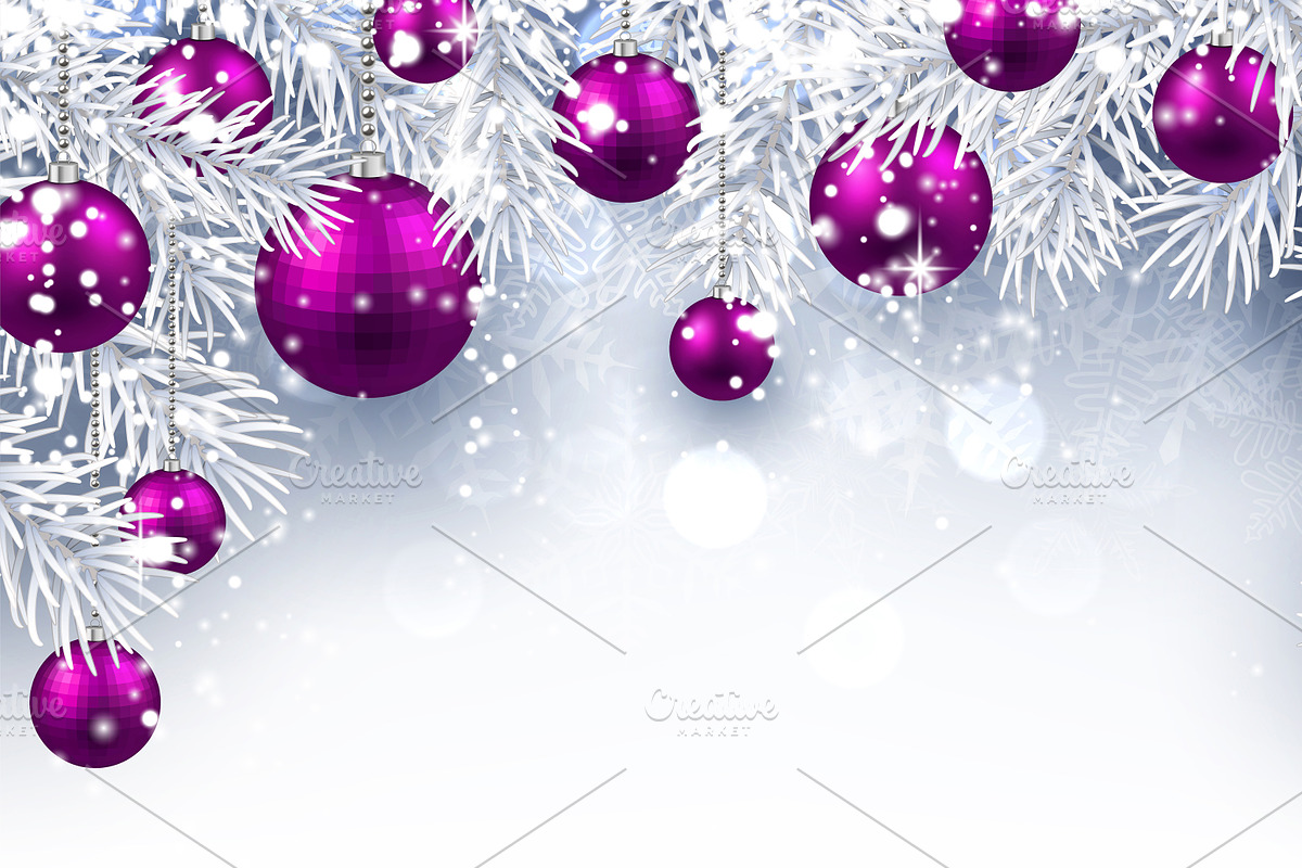Big violet Christmas & New Year set, a Decorative Illustration by Vjom (Photo 12 of 20)
