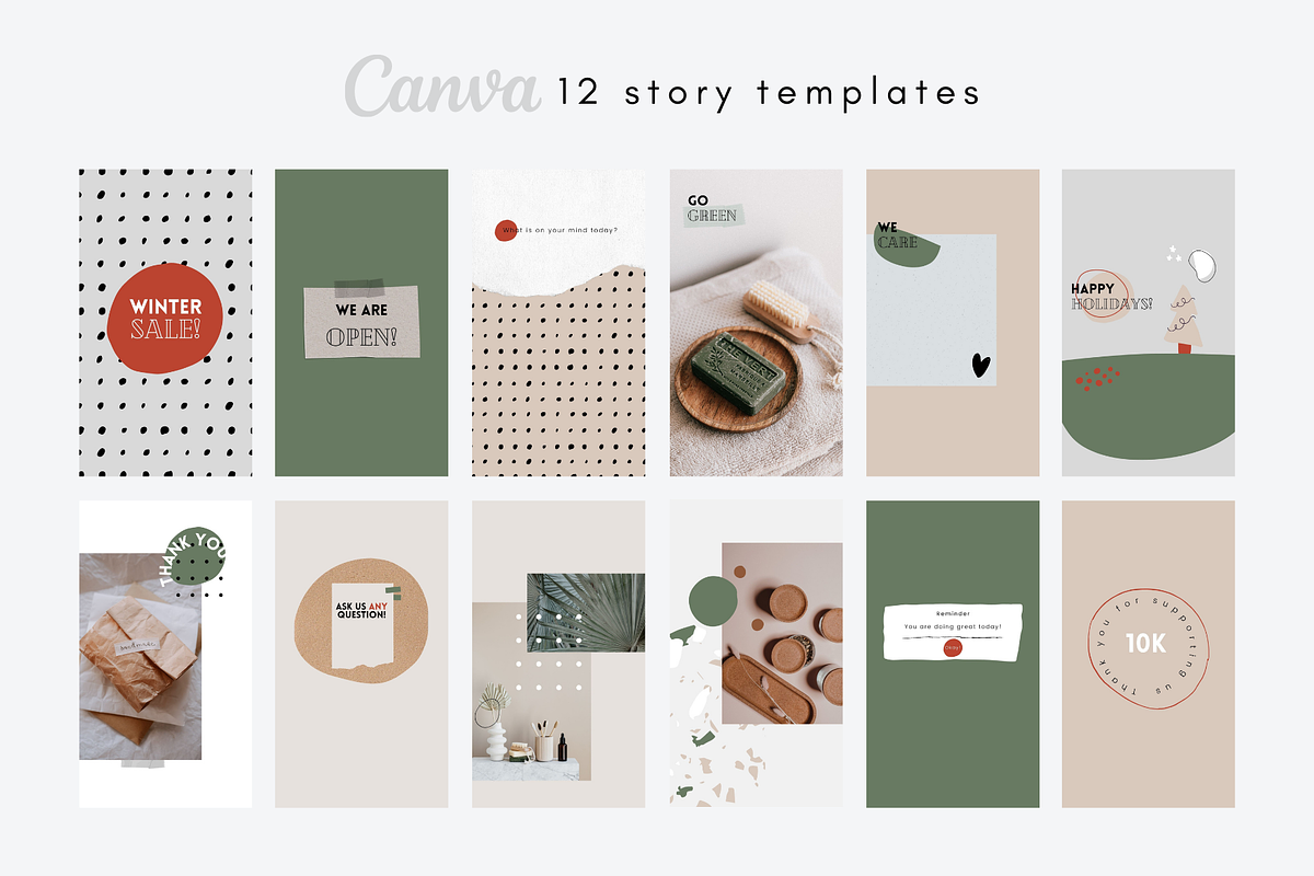 Aesthetic Green - CANVA templates preview 3