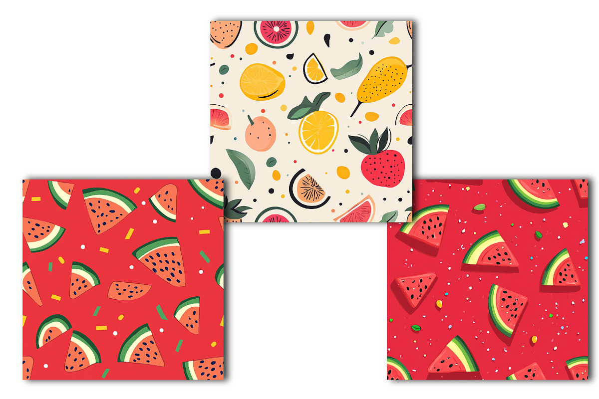 Summer Fruit Seamless Pattern Bundle, an Illustration by OK Design (Photo 3 of 4)
