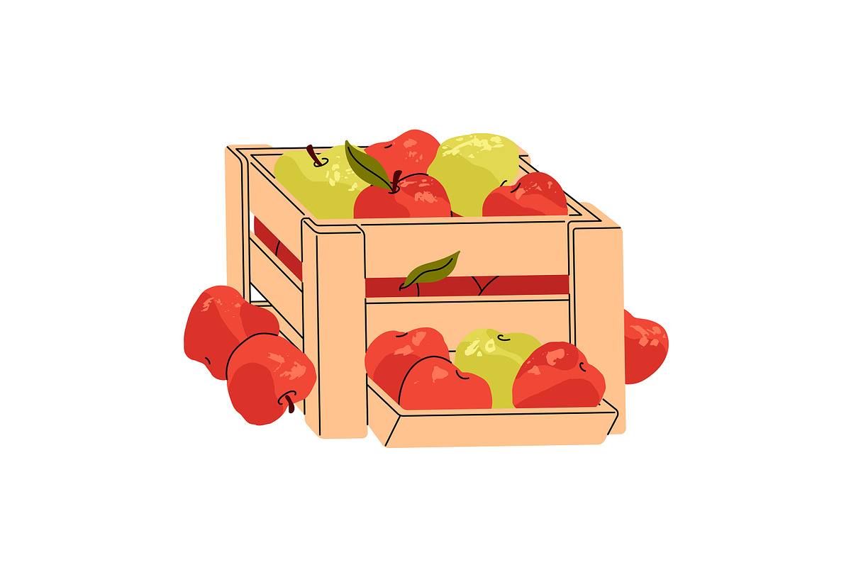 Fruit & vegetables boxes set, banner, a Food Illustration by PaperTrident (Photo 10 of 13)
