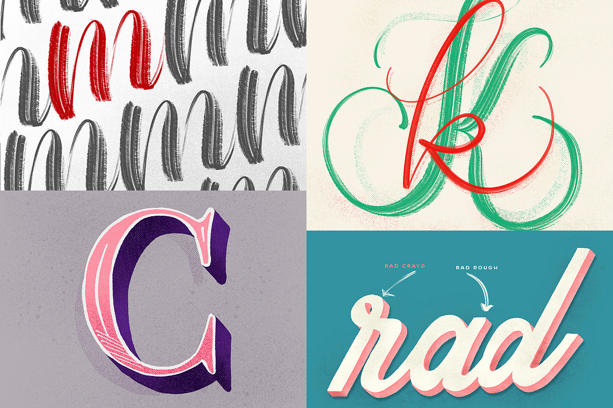 Procreate 5 Lettering Brushes, a Brush Add-On by RadekBroz (Photo 3 of 10)