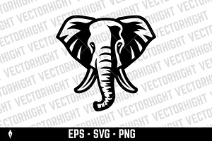 Elephant head, an Animal Illustration by Vectorhight
