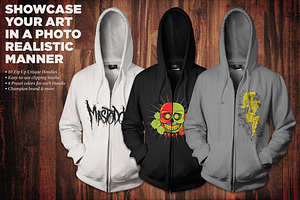 Zip-Up Hoodie Mockup Kit, a Hoody Mockup by Go Media's Arsenal
