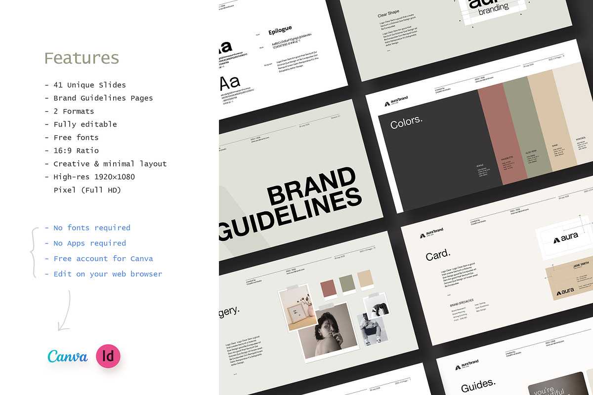 AURA | Brand Guidelines, a Presentation Template by creathrivestudio (Photo 3 of 16)
