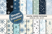 Winter Snowflake Seamless Textures, a Texture Graphic by Dream Creation (Thumbnail 1 of 7)