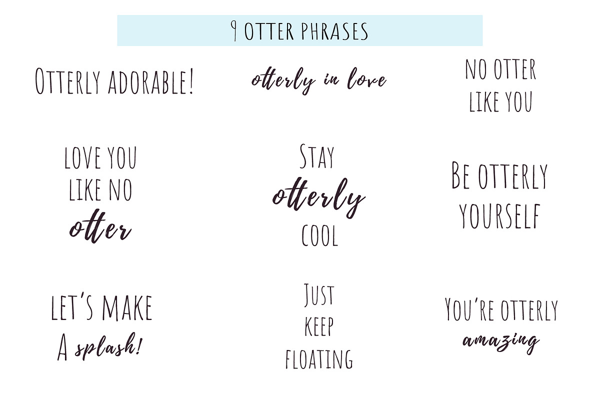 Cute Otters Cliparts & Patterns, a Graphic by danceyourlife (Photo 10 of 11)