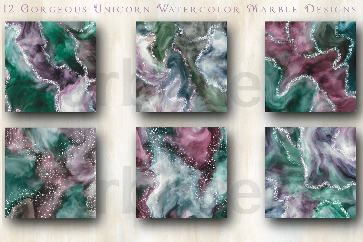 Unicorn Watercolor Marble Textures, a Texture Graphic by Luna Y Mar (Photo 3 of 9)