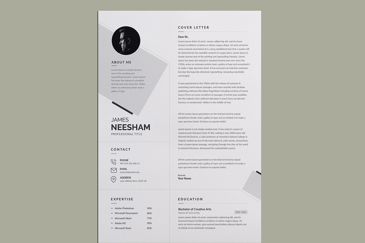 Minimal Resume / CV | Word & PSD preview 4