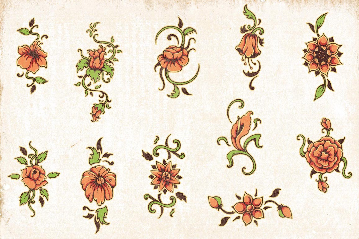 Hand Drawn Vector Floral preview 3