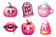 Charm Pink Halloween Clipart Bundle, an Illustration by Daily.Designs (Thumbnail 4 of 5)