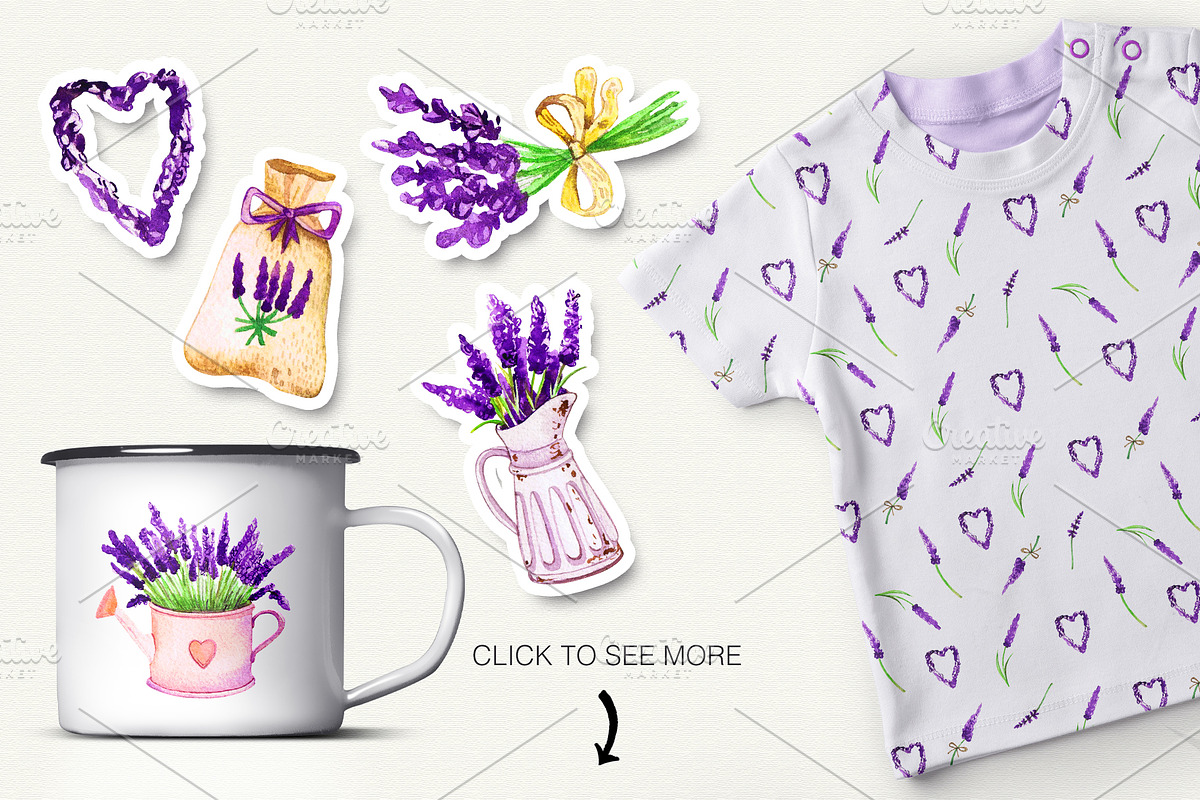 Watercolor Provence Collection, a Decorative Illustration by Olga Alexeenko (Photo 5 of 5)