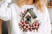 Whimsical Spring Birdhouse Clipart, an Illustration by SinaCreation (Thumbnail 10 of 11)