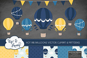 Navy & Lemon Hot Air Balloons, an Illustration by Amanda Ilkov (Thumbnail 2 of 5)
