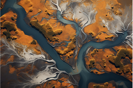 Tranquil River aerial hills, a Nature Photo by Ylivdesign