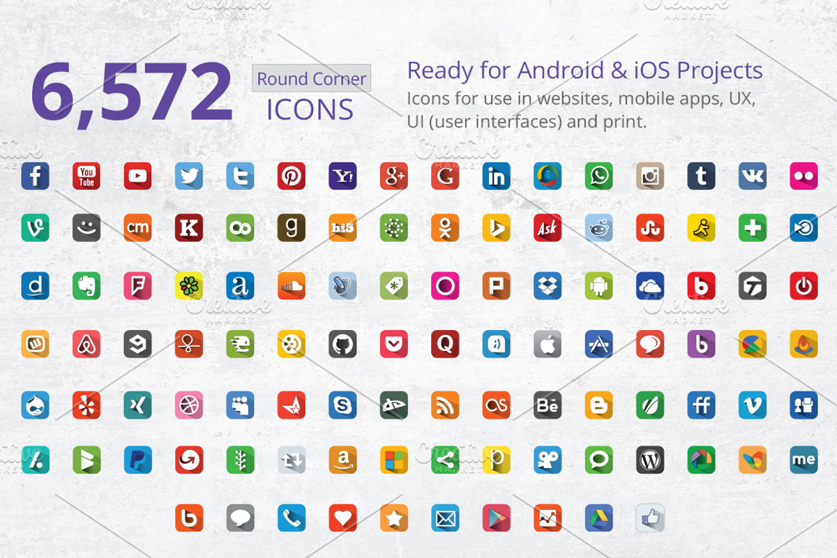 212 Round Corner Social Media Icons, an Icon by ArtFusion (Photo 2 of 5)