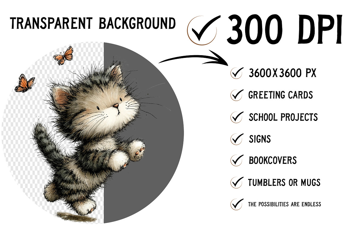 Whimsical Spring Cat Clipart, an Illustration by Craft Nest (Photo 2 of 12)