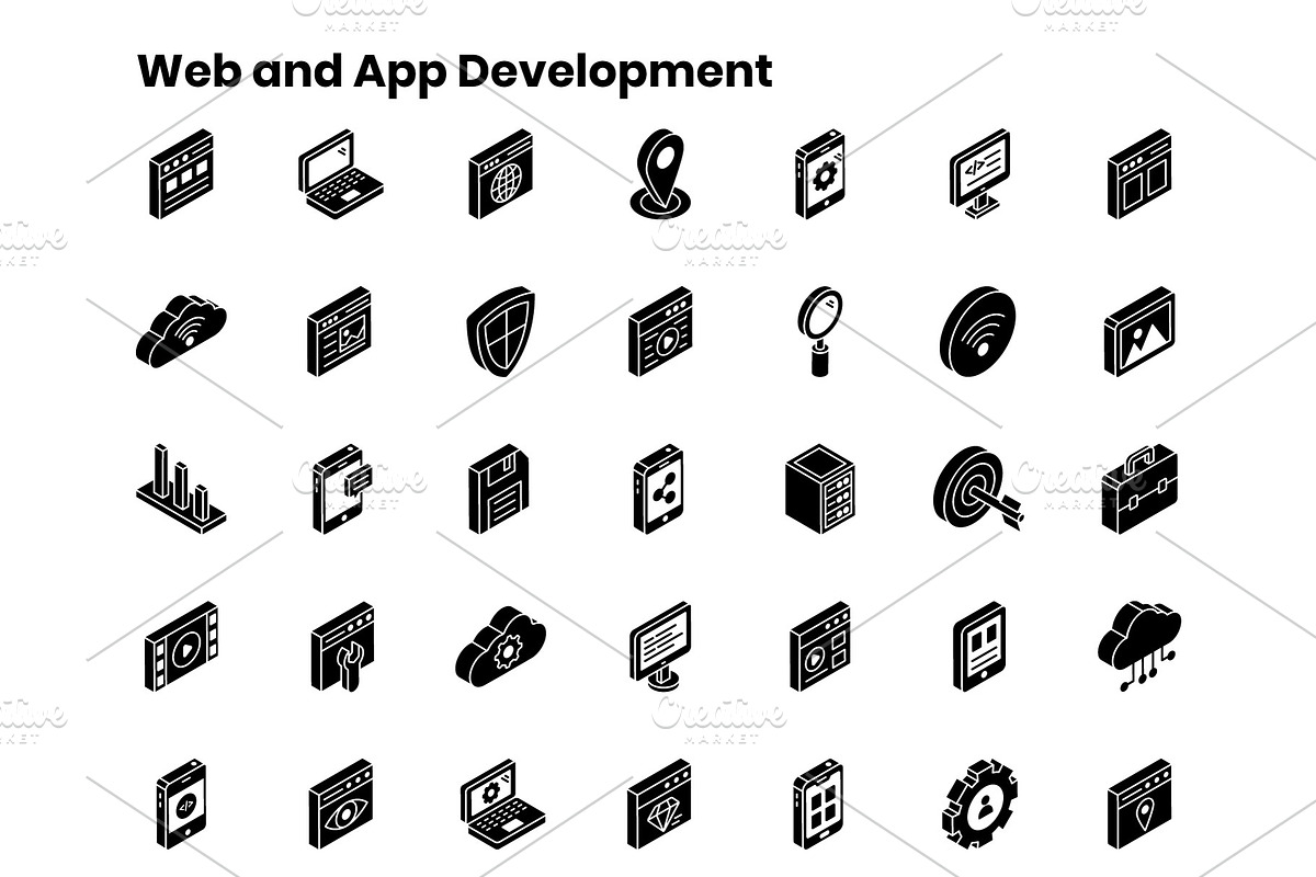 2000+ Isometric Icons Set, an Outline Icon by Brickclay (Photo 18 of 37)