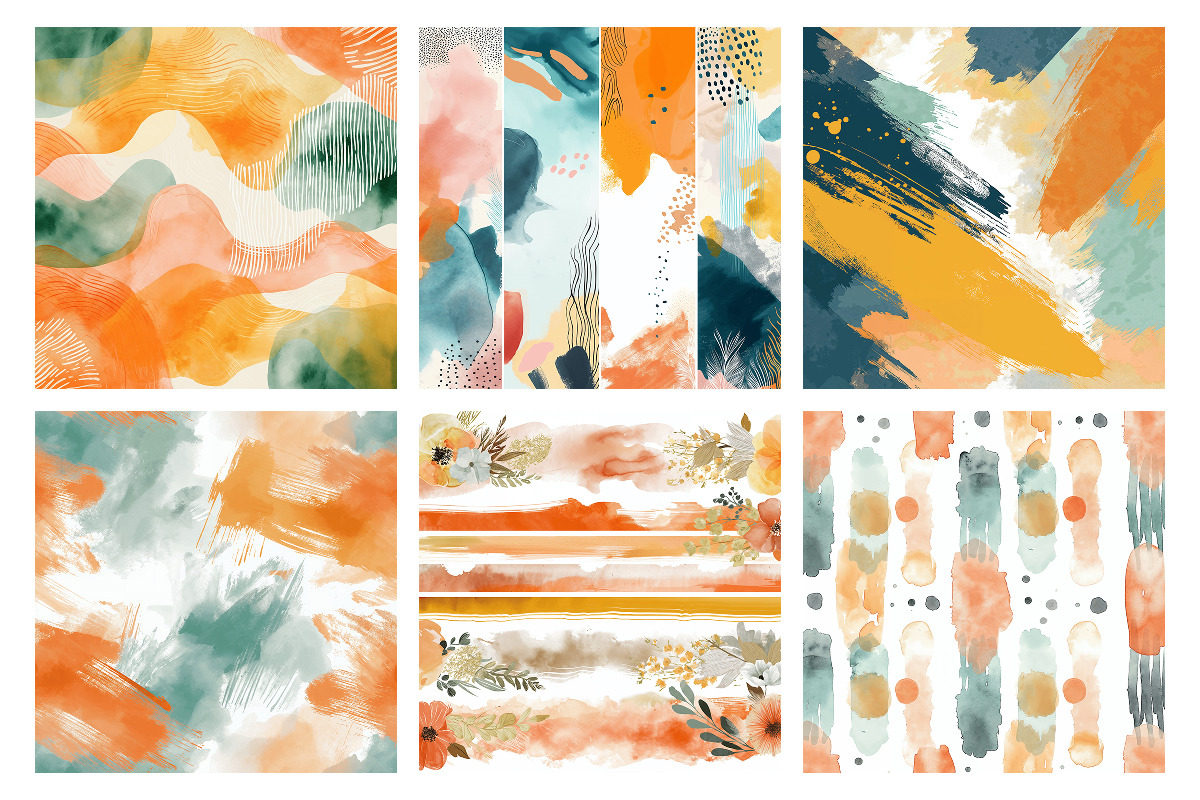 Autumn Abstract Doodle Paper Set, a Texture Graphic by Whimsy Brush Studio (Photo 4 of 6)