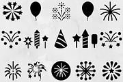 Firework Silhouette SVG, a Decorative Illustration by newminddesign (Thumbnail 1 of 3)