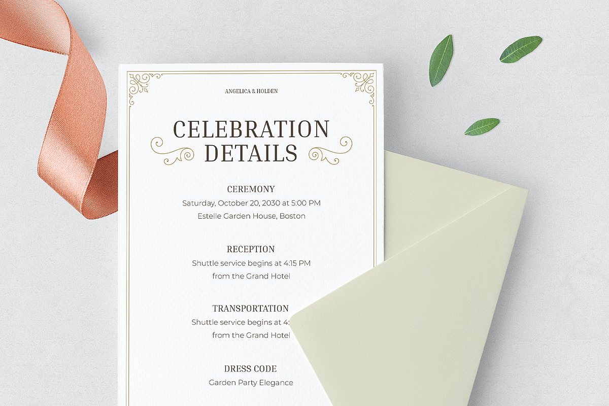 Vintage Wedding Suite Canva Template, an Invitation Template by Vasya Kobelev (Photo 5 of 10)