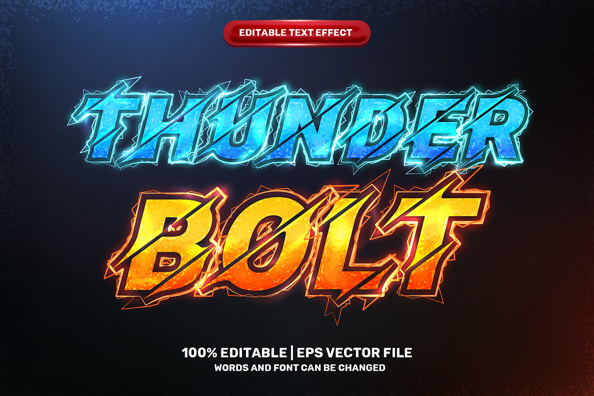 Thunder Bolt Spark Text Effect Style, a Brushes & More by Agung Kreatif
