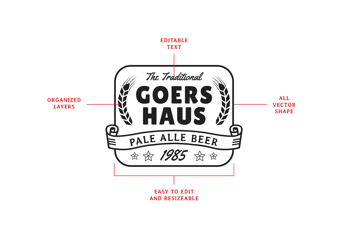 9 Beer Vintage Badges / Labels, a Branding & Logo Template by Dordar.Lab (Photo 5 of 8)