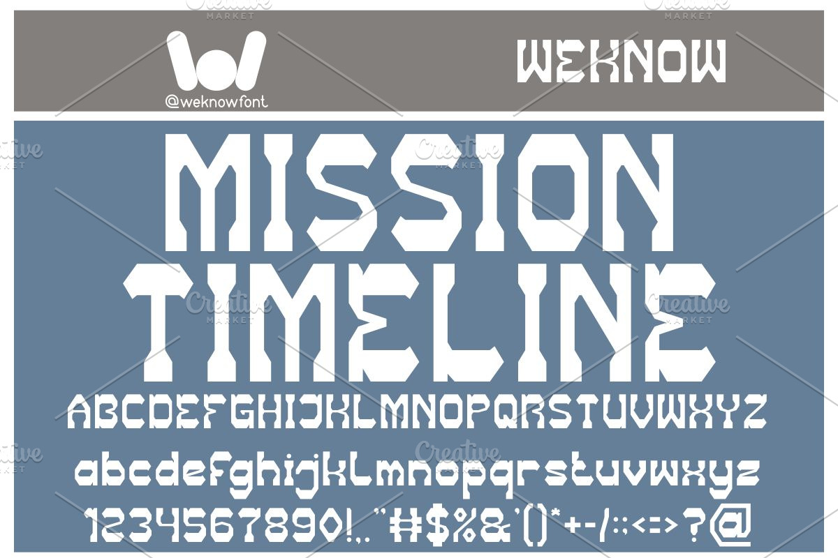 Mission Timeline font, a Font by weknow (Photo 1 of 8)