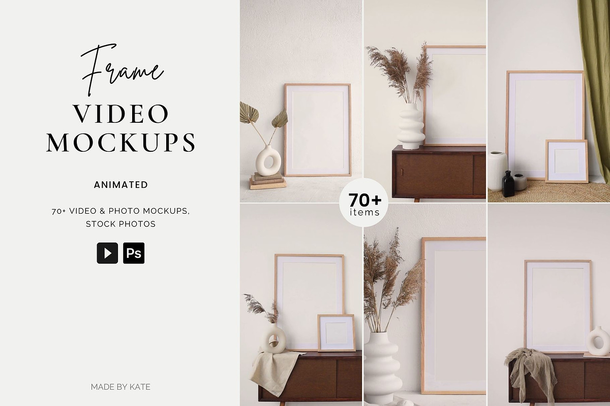 Video Frame Mockups Bundle, a Mockup by Kate Roubin (Photo 1 of 21)