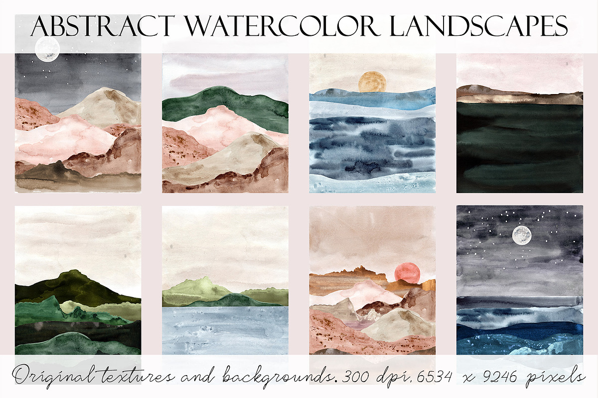 Abstract Watercolor Landscape Prints, an Illustration by Slastick (Photo 1 of 14)