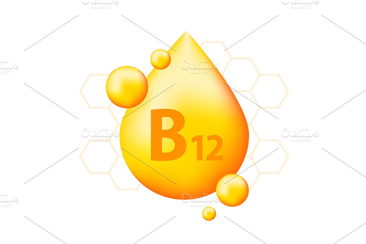 Vitamin b12 with realistic drop, an Object Graphic by UP-Studio