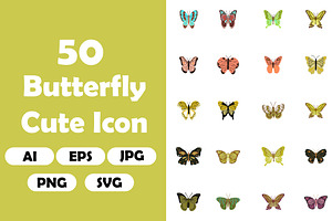 50 Butterfly Cute Icon