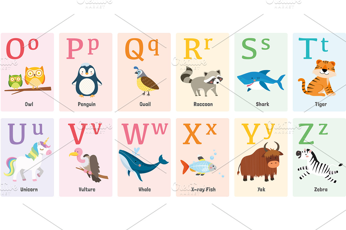 Cute Animal Alphabet Illustration, an Animal Illustration by GennyOnThePaper (Photo 3 of 3)