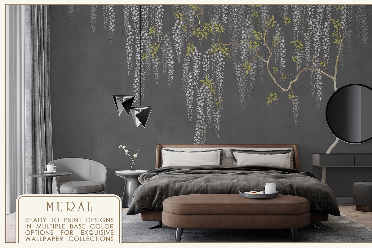 Fresco collection Wisteria bloom, a Wallpaper Graphic by Natalia0307 (Photo 18 of 25)