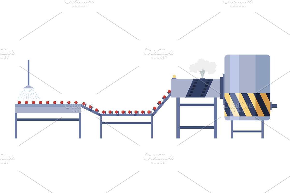 Apple juice production. Juice, an Illustration by the8monkey