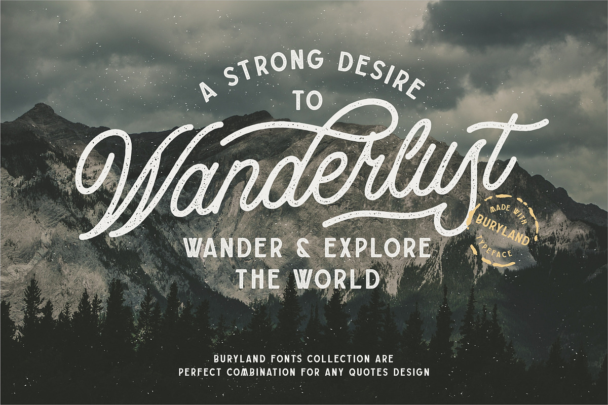 Buryland Typeface Family, a Script Font by YdhraStudio (Photo 7 of 15)