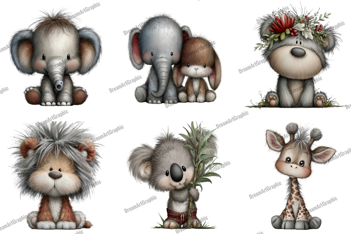 Watercolor Baby Animal Clipart, an Illustration by DreamArtGraphic (Photo 3 of 4)