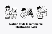 Notion Style E-commerce Illustration, a Work Illustration by Imran Haroon (Thumbnail 1 of 4)