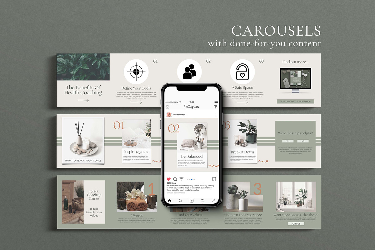 Health Coach Instagram Templates, a Templates & Theme by Miri Campbell (Photo 14 of 18)