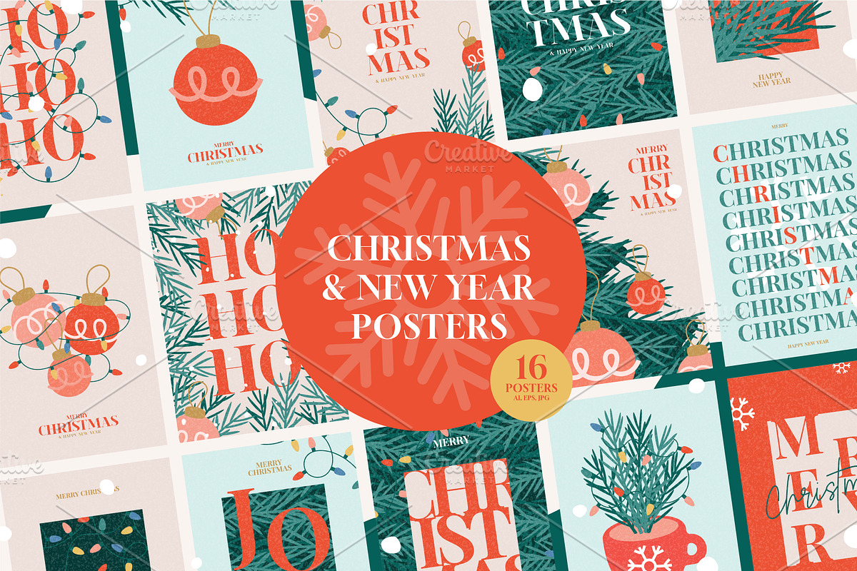 Christmas and New Year posters, a Decorative Illustration by Andrey Yaroslavtsev (Photo 1 of 3)