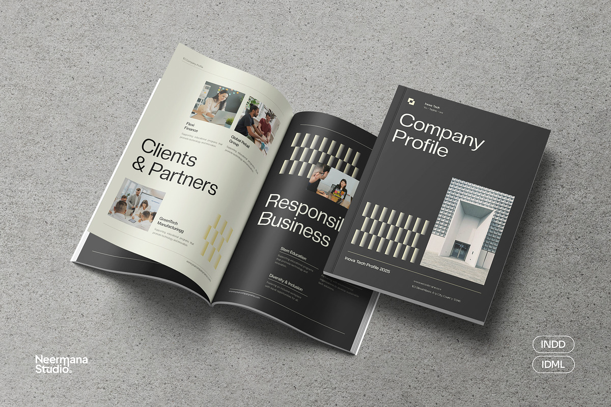 Black Beige Company Profile, a Brochure Template by Neermana (Photo 1 of 11)