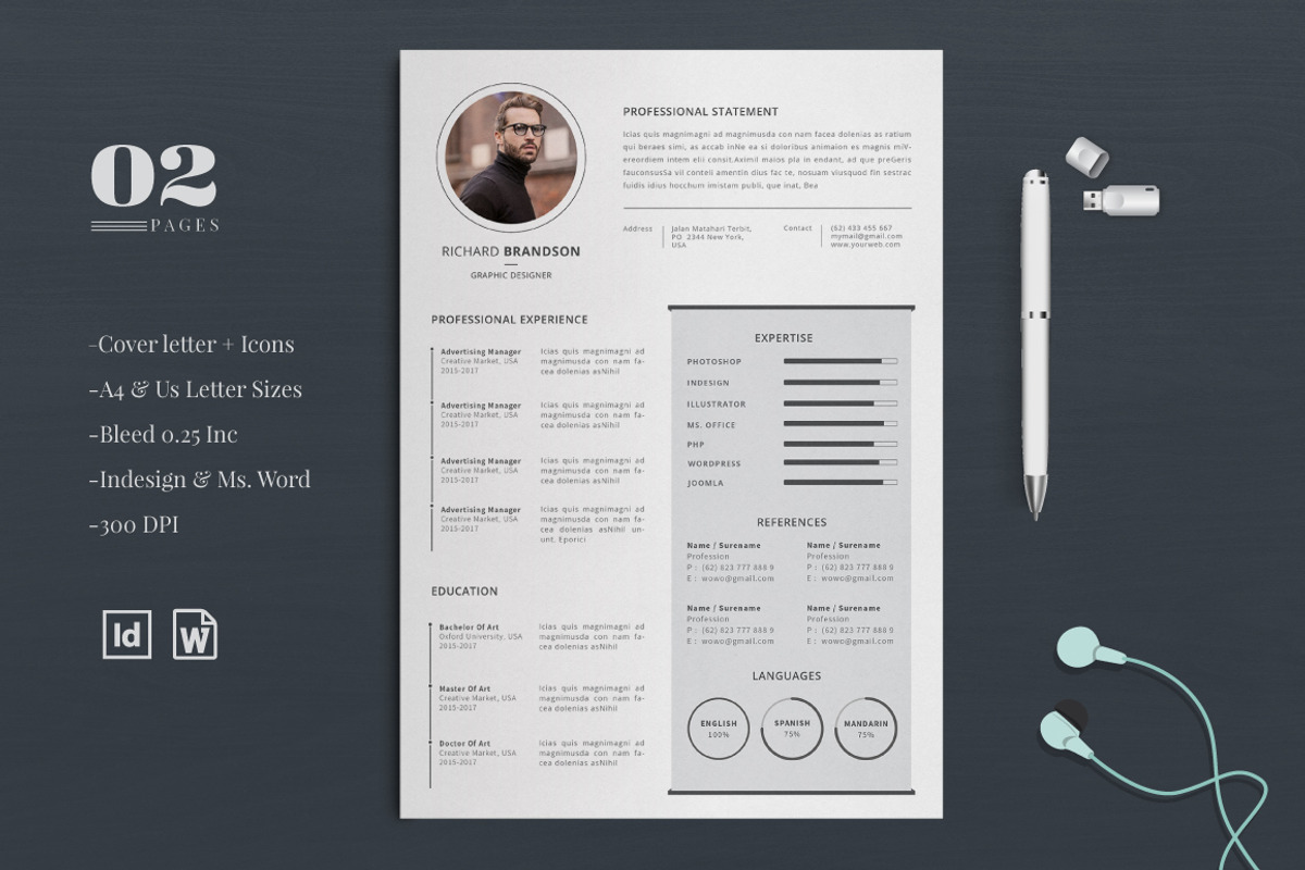 Resume/CV, a Resume Template by Atakana (Photo 1 of 5)