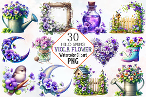 Spring Viola Flower Sublimation, an Illustration by RobertsArt