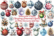 Christmas ,Ornament Clipart, an Illustration by DreamCafeArt (Thumbnail 1 of 7)