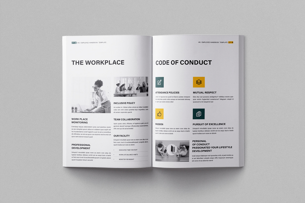 Employee Handbook - InDesign & Canva, a Brochure Template by Work-Envance (Photo 5 of 10)