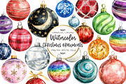 Christmas Ornaments Clipart, an Illustration by OK Design (Thumbnail 1 of 5)