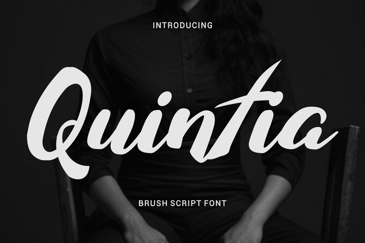 Quintia Modern Brush Script Font, a Script Font by PutraCetol Studio (Photo 1 of 5)