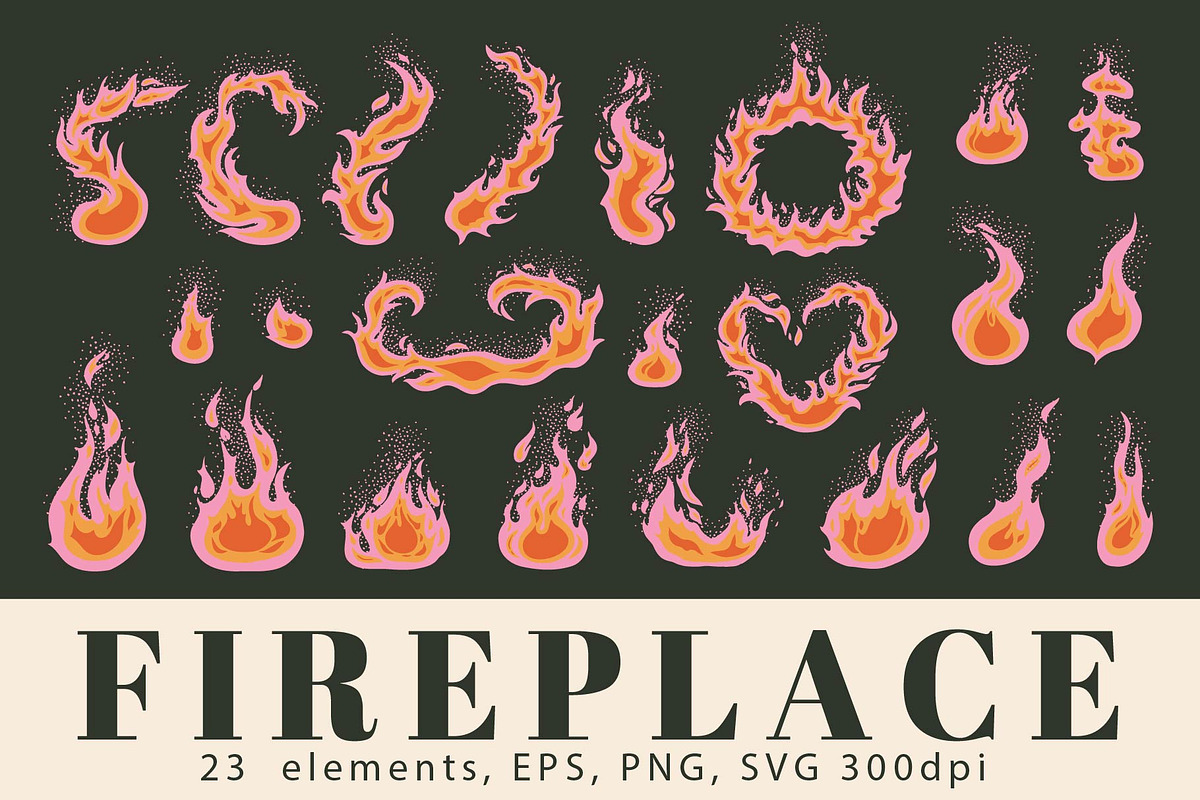 FIREPLACE: clipart, patterns, card, an Object Illustration by Elliko shop (Photo 1 of 6)