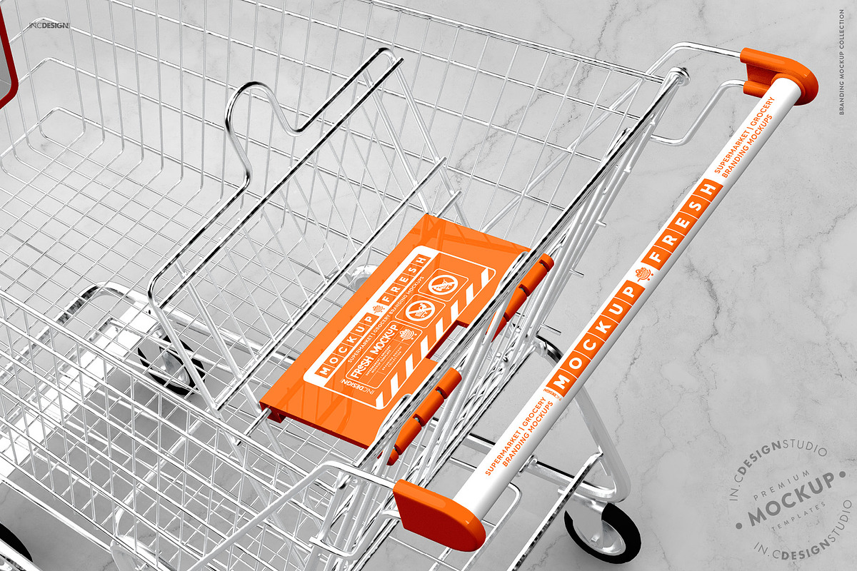 Metal Shopping Cart Branding Mockup, a Product Mockup by INCDesign (Photo 8 of 19)