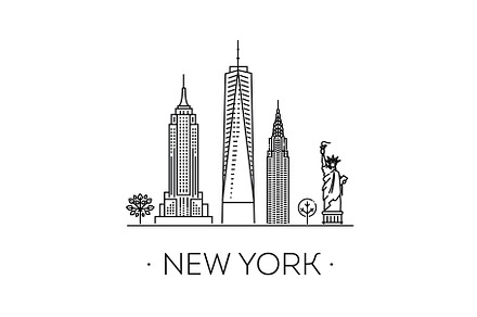 Linear banner of New York city, an Object Illustration by Tettygreen